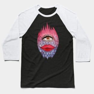 Colorful eye lips face Baseball T-Shirt